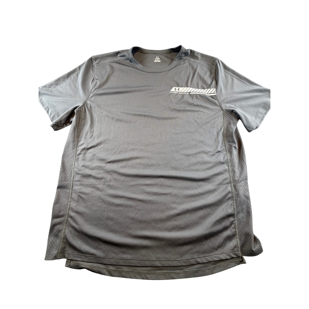Under Armour Mens CoolSwitch Training Shirt Gray Short Sleeve Mesh Panels L
